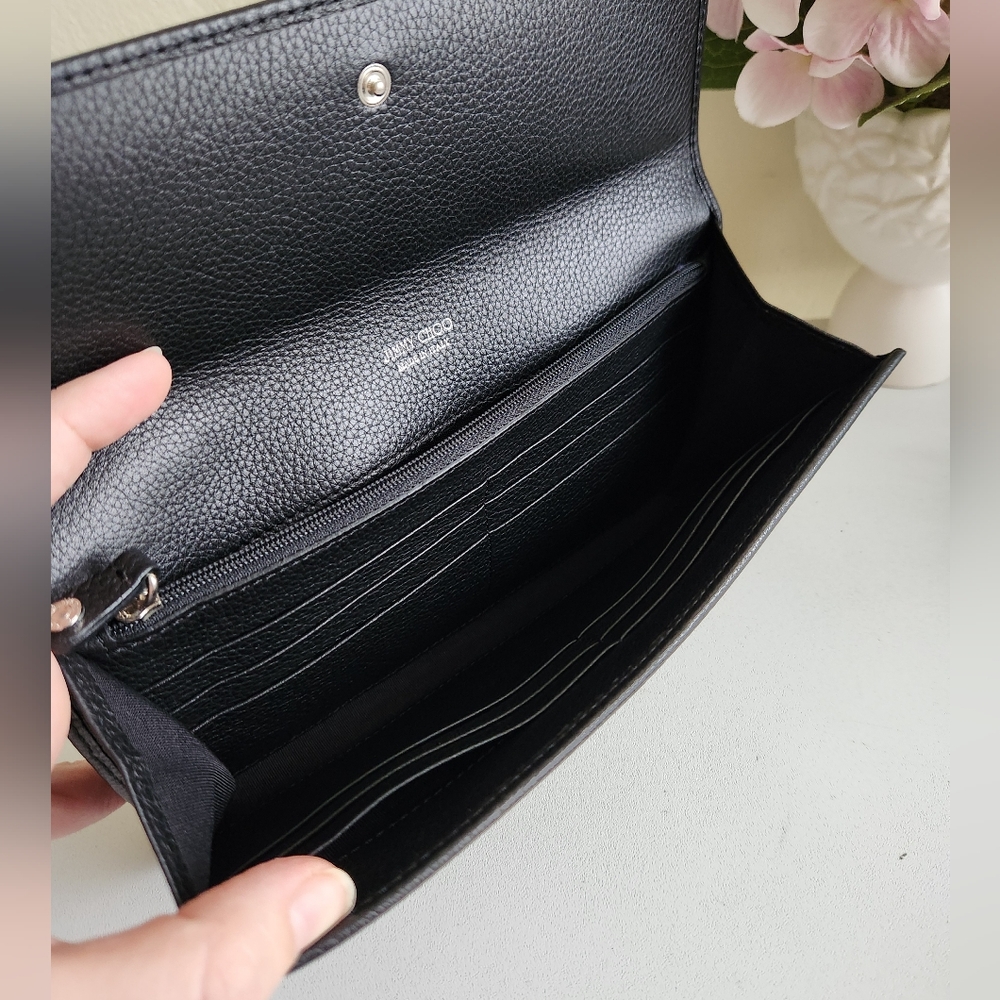 Jimmy Choo Pristine Clutch Black Leather Studded - Picture 7 of 10